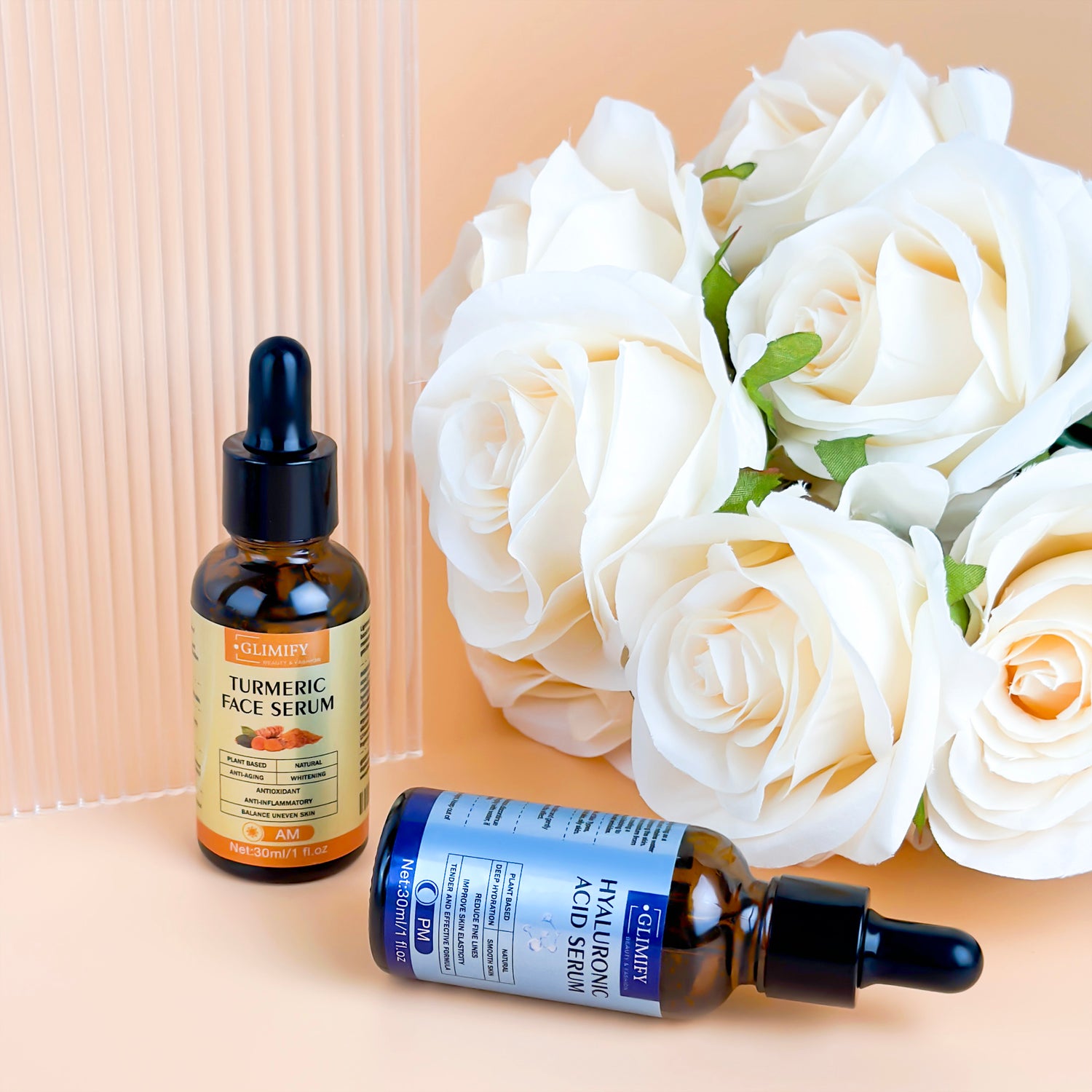 Turmeric & Hyaluronic Acid Face Serum Duo – Brightening, Hydrating & Anti-Aging Skincare Set (2 x 30ml)
