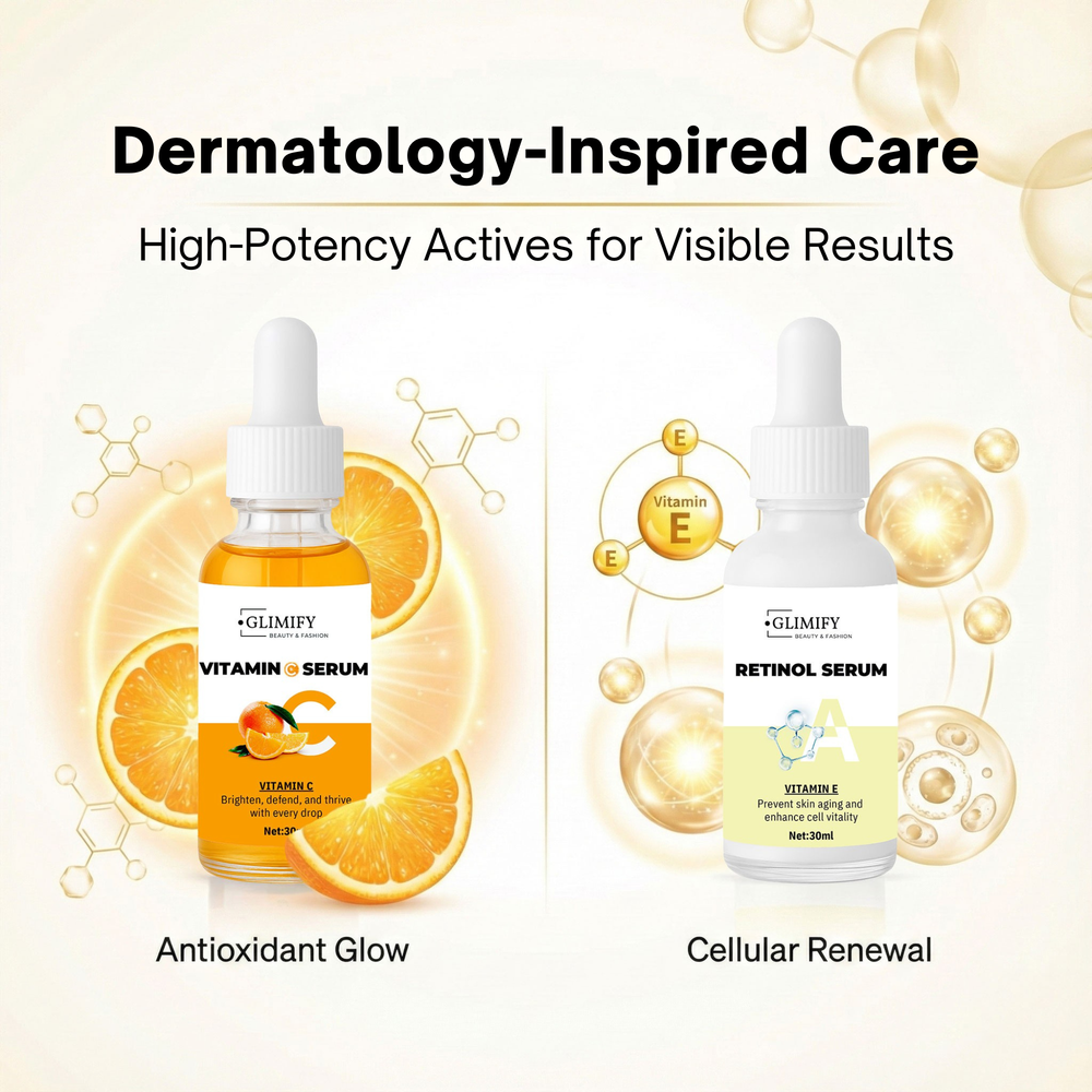Glimify Vitamin C and Retinol Serum 30ml brightening and anti-ageing face serum