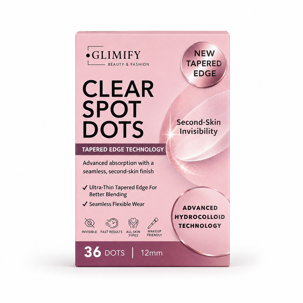 Glimify hydrocolloid acne patches 36 invisible pimple patches with tapered edge