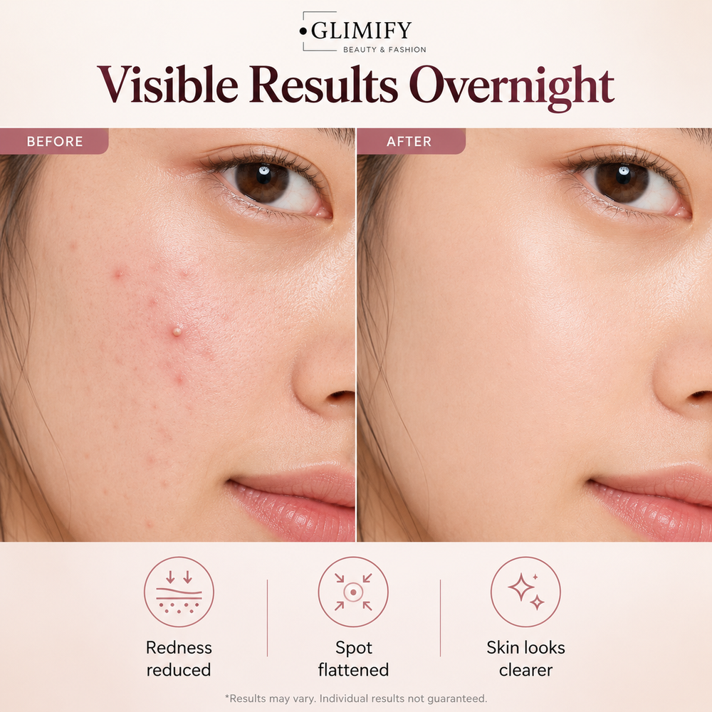 Glimify hydrocolloid acne patches 36 invisible pimple patches with tapered edge