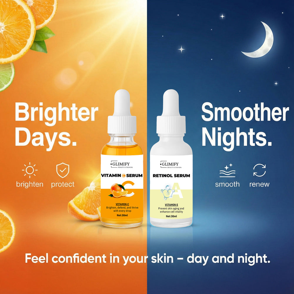 Glimify Vitamin C and Retinol Serum 30ml brightening and anti-ageing face serum