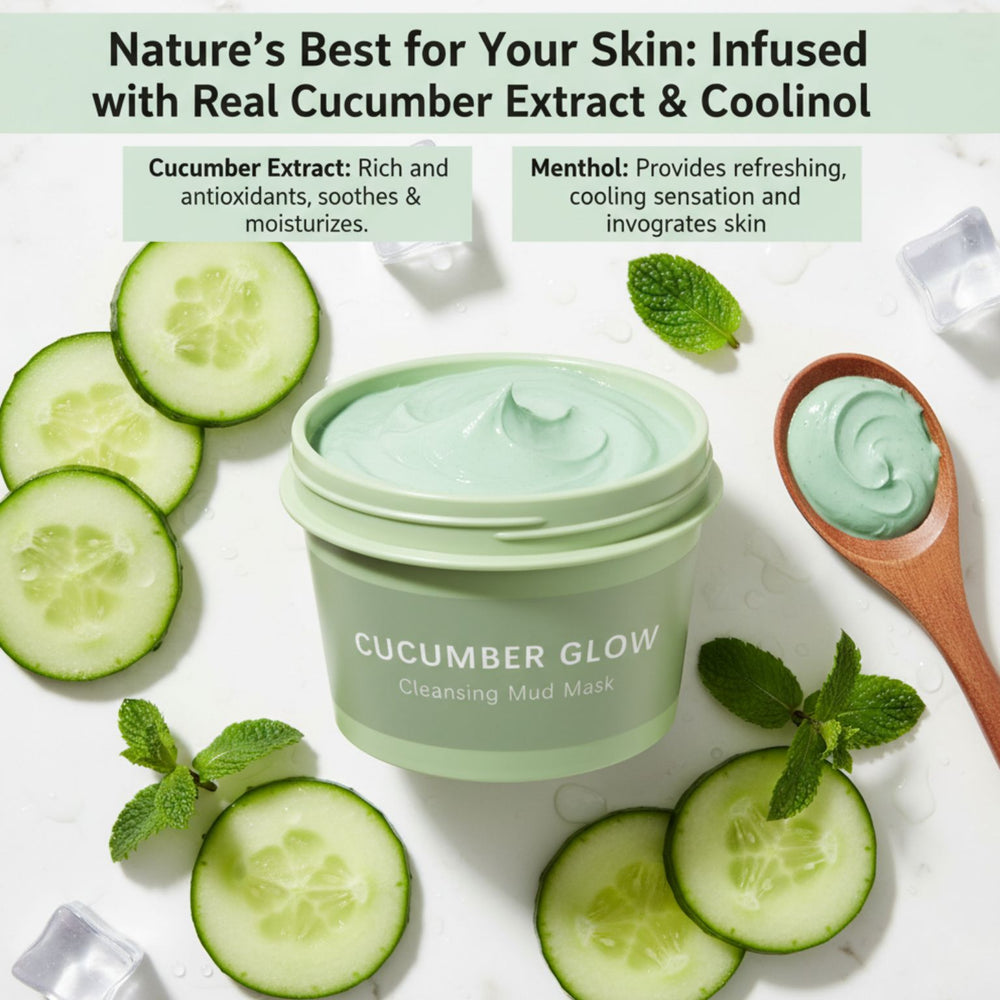 Cucumber Glow Cleansing Mud Mask – Cooling & Hydrating Face Mask