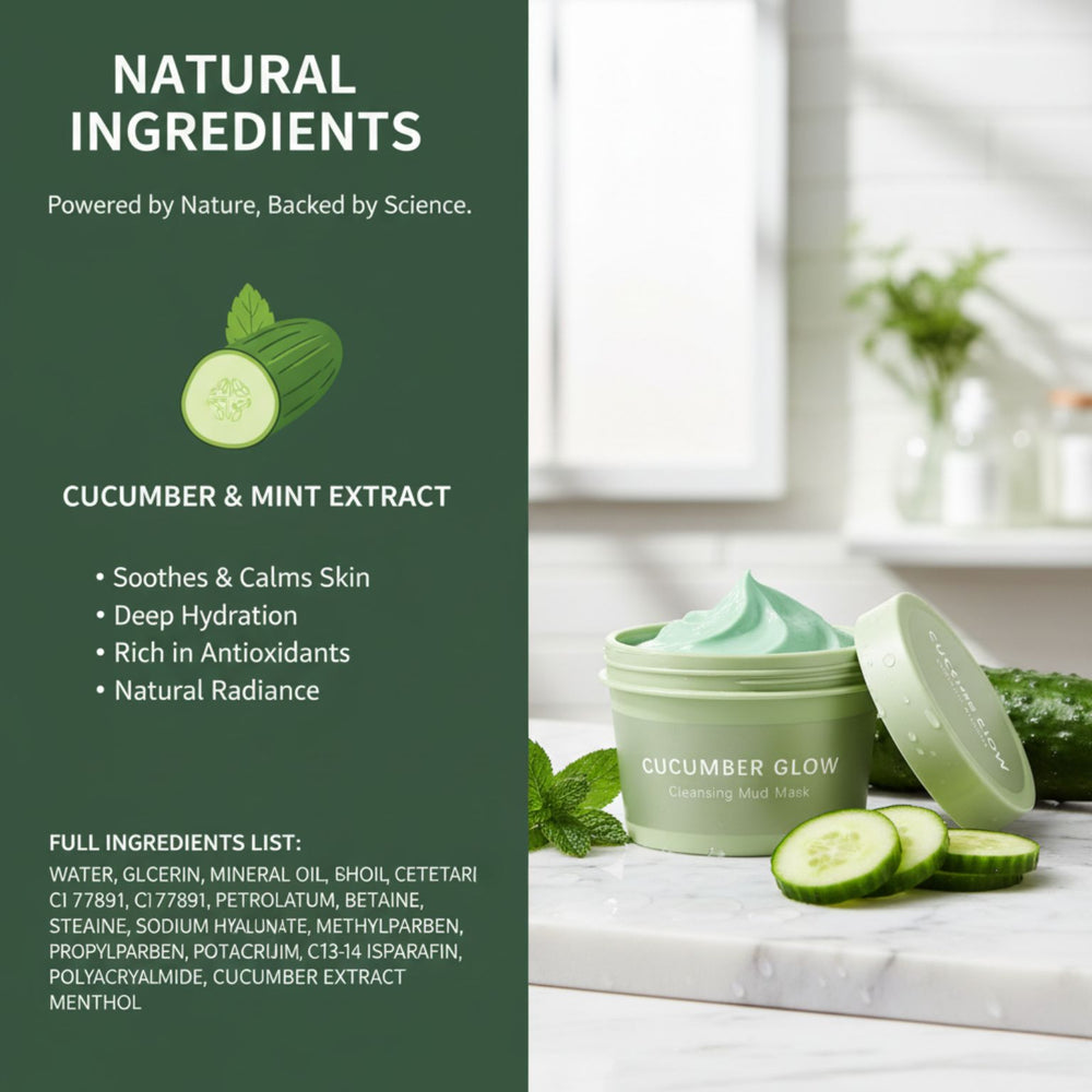Glimify Cucumber Glow cleansing mud mask