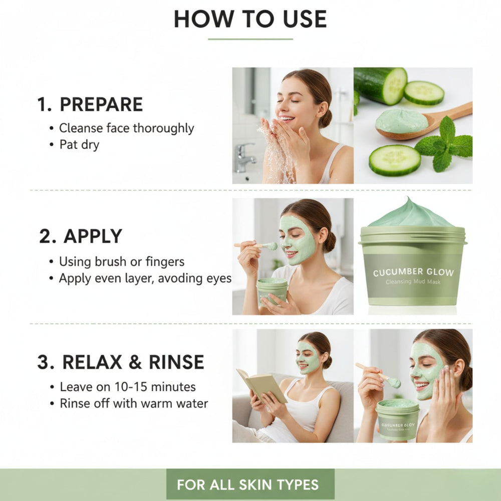 Glimify Cucumber Glow cleansing mud mask
