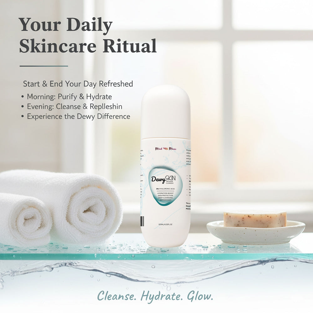 5 percent Hyaluronic Acid cleanser providing triple action hydration and skin elasticity boost