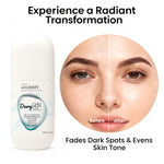 Before and after results with Glimify DewySKIN serum showing improved radiance in 2 weeks