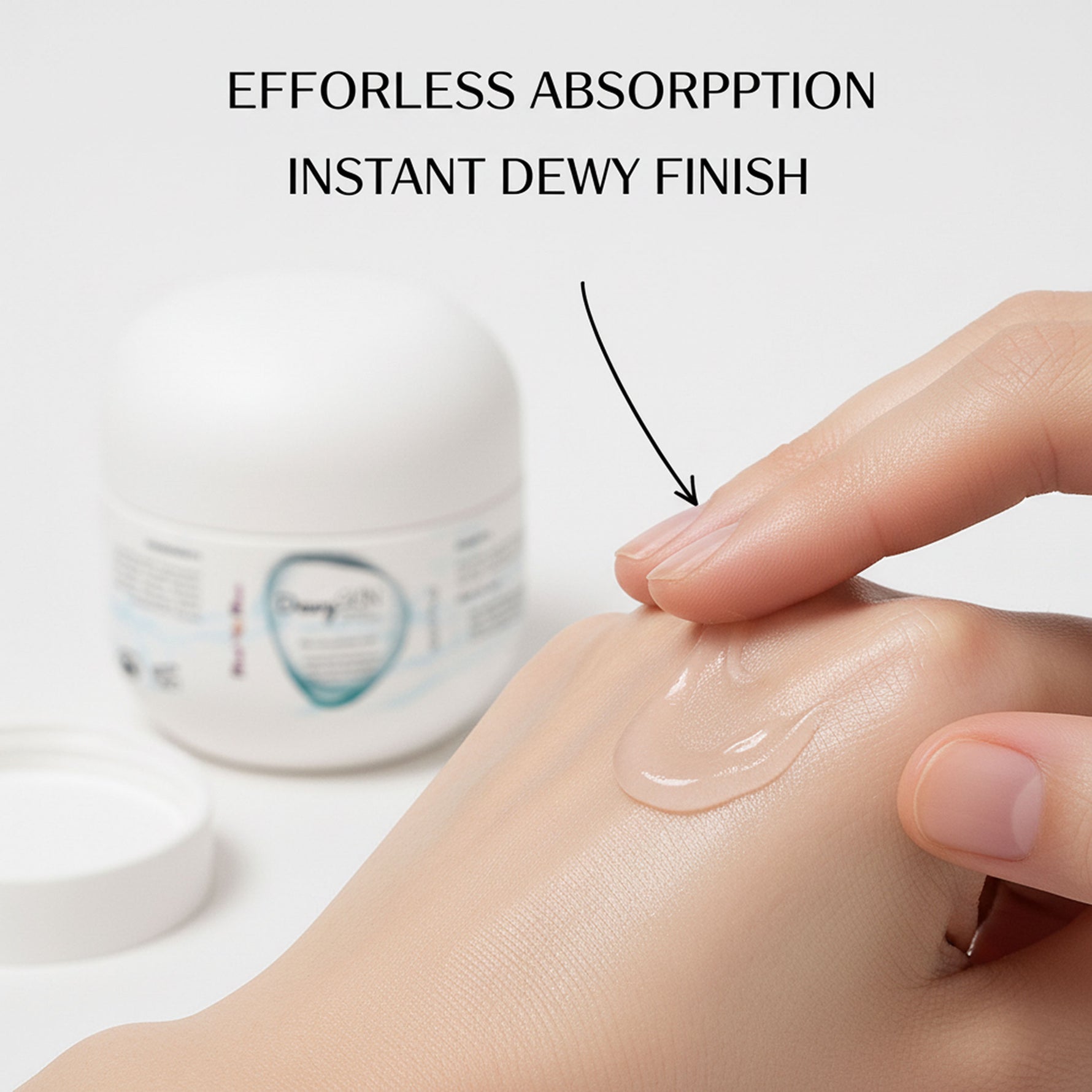 Fast absorbing non greasy DewySKIN moisturizer with instant dewy finish