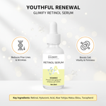 Glimify Retinol Serum with hyaluronic acid, aloe, and tocopherol for smoother skin