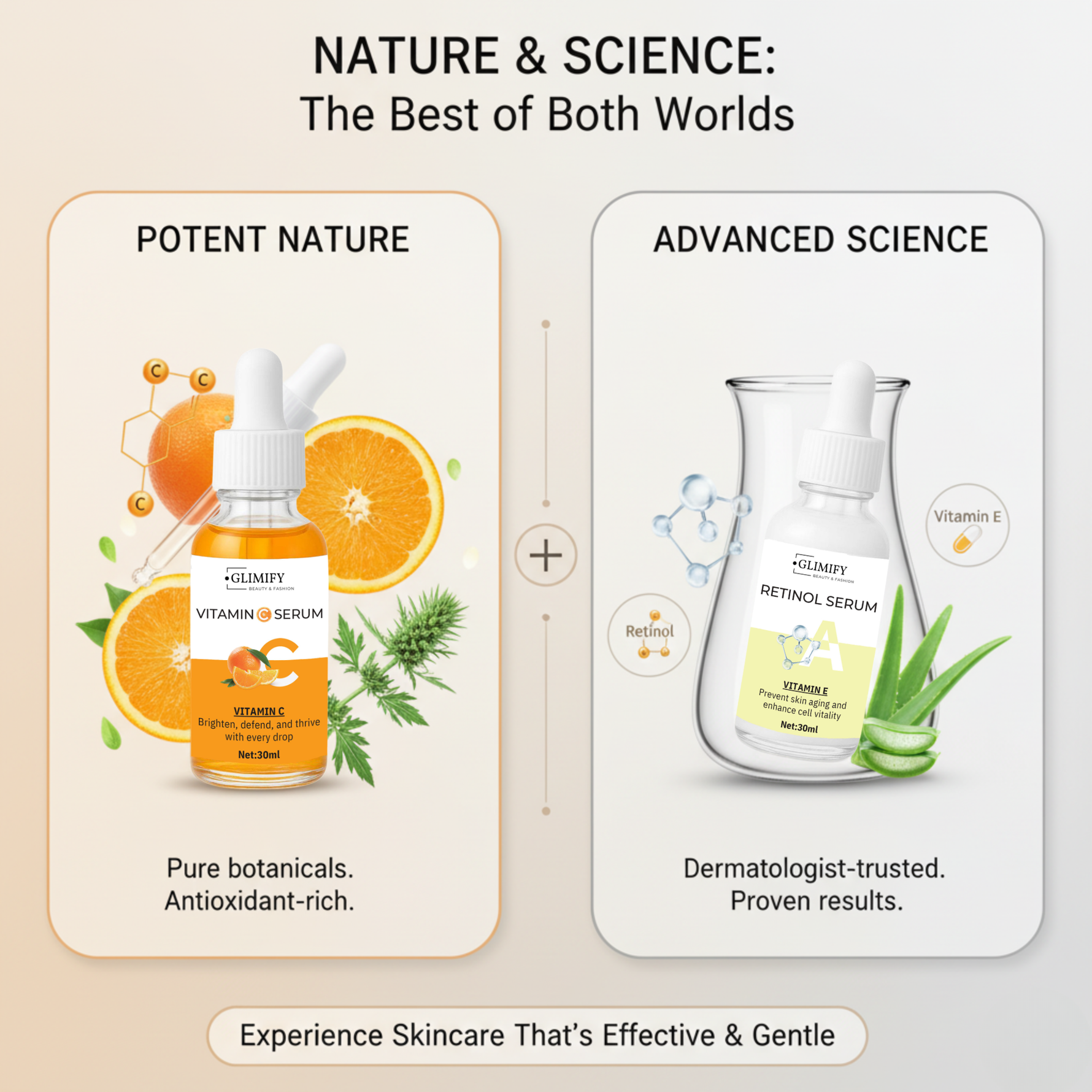 Glimify Vitamin C Serum antioxidant complex with ascorbic acid and silybum extract