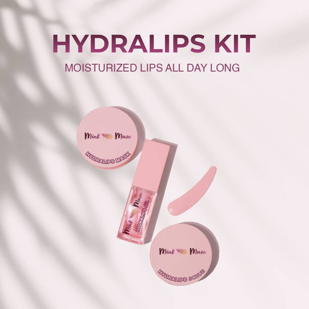Glimify Hydralips hydrating lip care kit with scrub balm and plumper