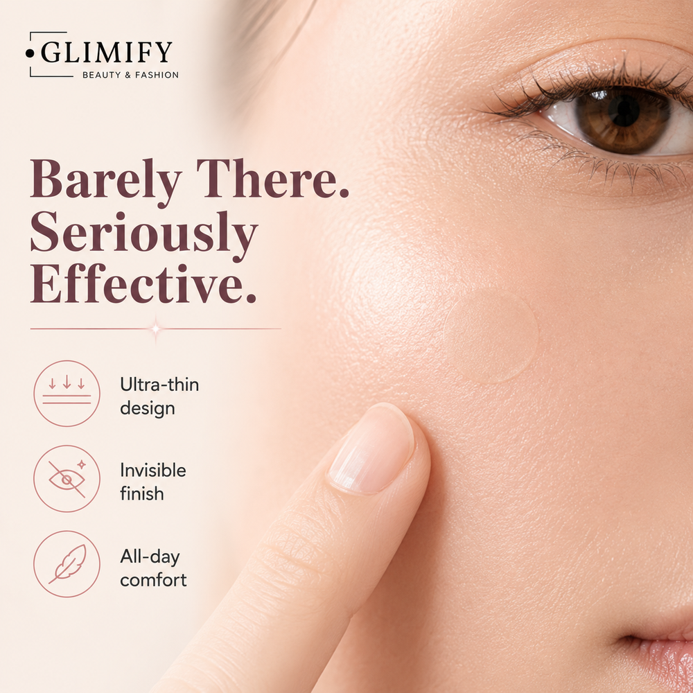 Glimify hydrocolloid acne patches 36 invisible pimple patches with tapered edge