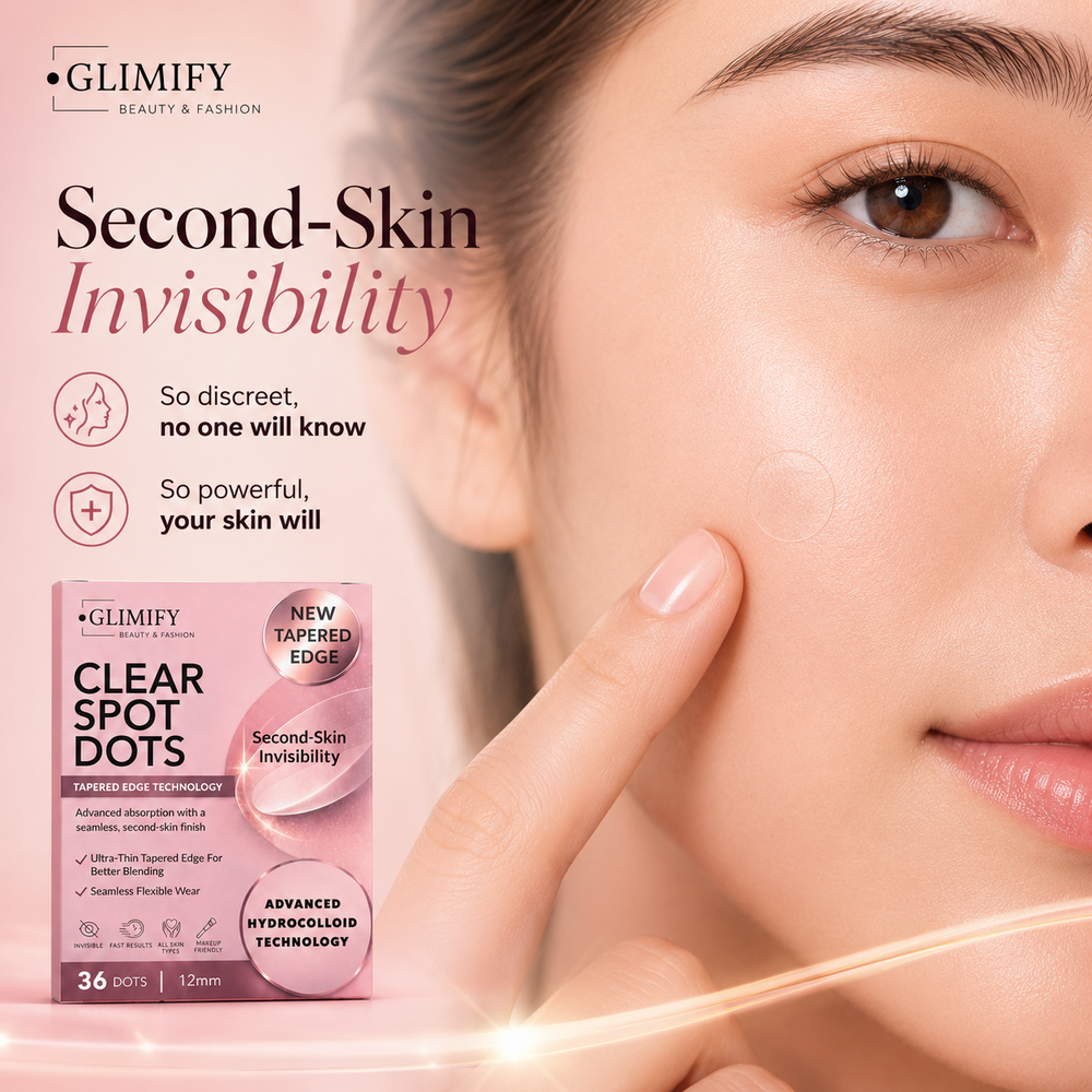 Glimify hydrocolloid acne patches 36 invisible pimple patches with tapered edge